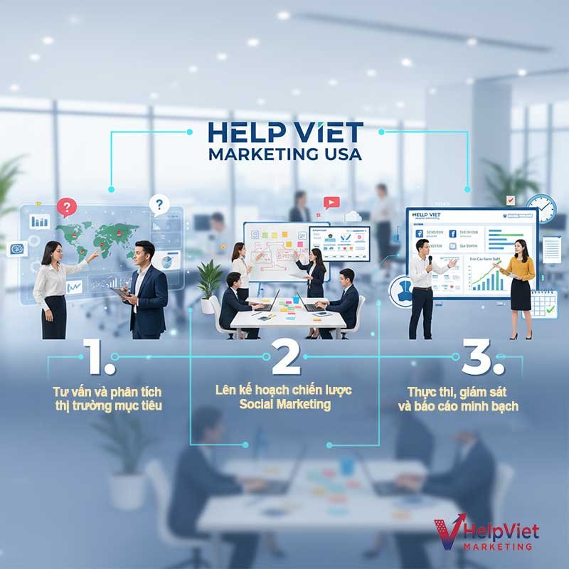 Quy trình triển khai dịch vụ Social Marketing